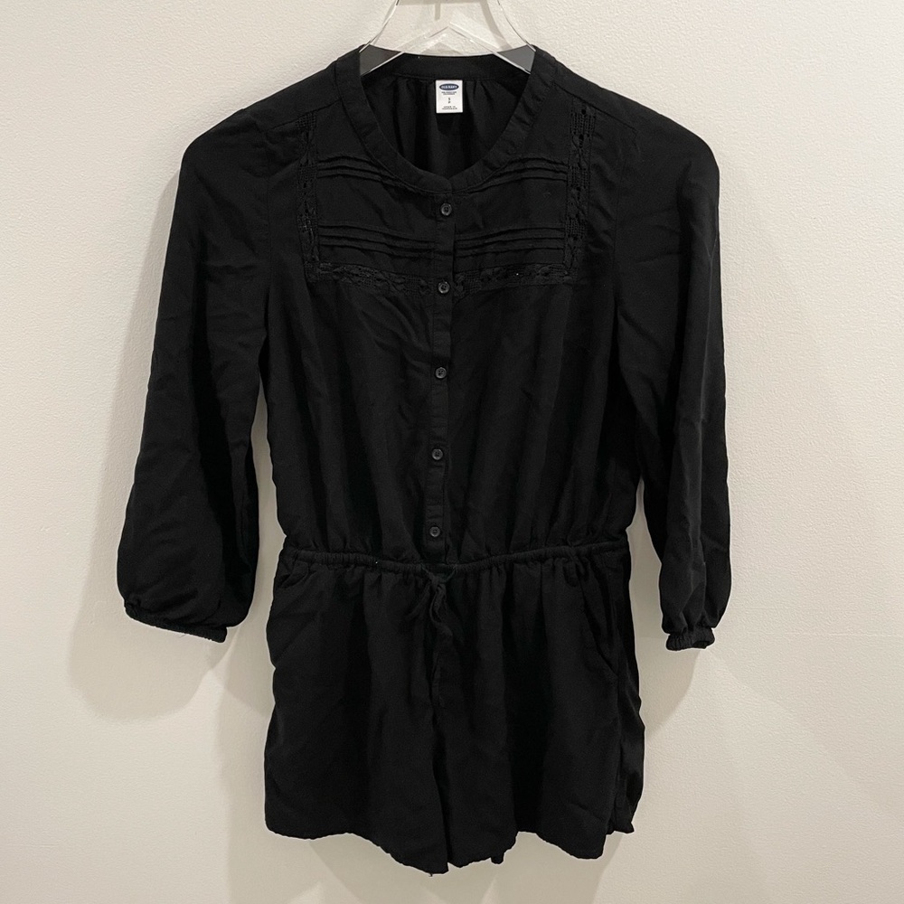 Old Navy Black Tie Waist Romper